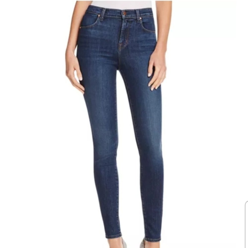 J Brand Super Skinny High Waist Dark Wash Jeans